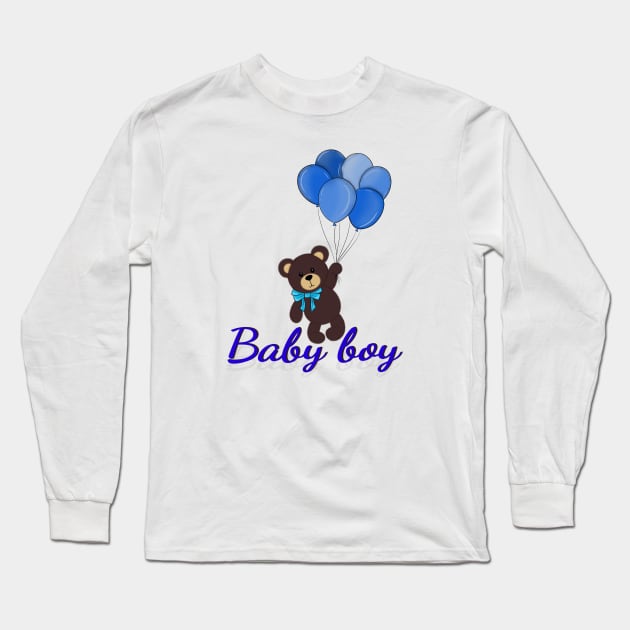 Baby boy bear Long Sleeve T-Shirt by GerganaR